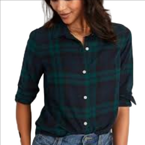 Old Navy Plaid Shirt Green and Navy